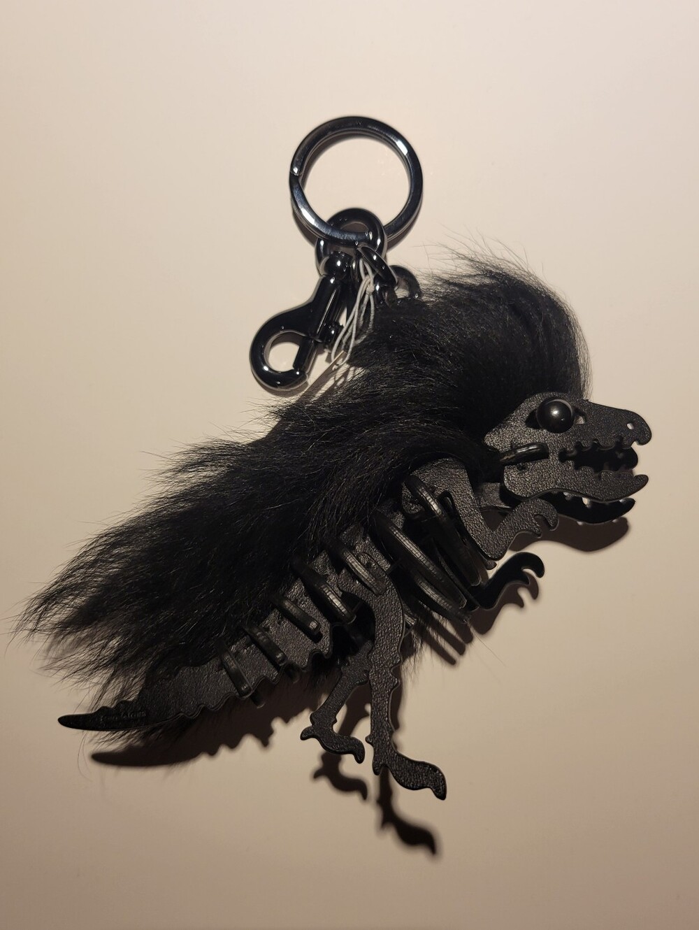 Rare Coach Long Mohawk Rexy Bag Charm Black NWT 21772